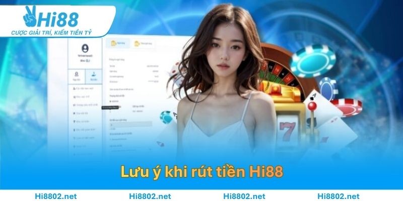 Lưu ý khi rút tiền Hi88